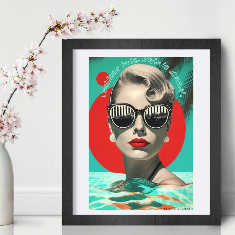 Retro Fashion Wall Art Print 11x17 - Fashions fade, style is eternal YSL